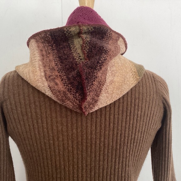 Boho whimsigoth cottagecore lagenlook dark Fairy upcycled hooded sweater tunic S - Picture 15 of 15